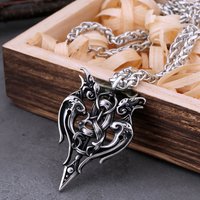 Vintage Vikings Raven Arrow Necklace Men Nordic Odin Sword Amulet Pendant Necklace Hip Hop Fashion Biker Stainless Steel Jewelry