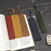 Custom Name Vintage Crazy Horse Skin Bookmark Reading Enthusiast Personalize Text Leather Tag Friendship Commemorative Gift
