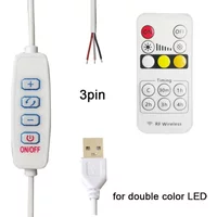 DC 5V LED Dimmer 1.5m USB Cable with Switch Dimmable Remote Control 2pin 3Pin Extension Wire for Single 2 3 Colors CCT LED Light