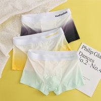 3pcs men's underwear, comfortable, soft and fashionable daily line print intimate boxer briefs, sporty and breathable boxers