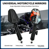 AliExpress NONE Universal Motorcycle Mirrors Angle Adjustable Folding Handlebar Side Mirror Compatible with Adventure Dirt Street Bike ATV