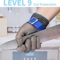 9-level Protective Safety Gloves Stainless Steel Wire Metal Mesh Cutting Resistant Slaughter Meat Cutting Oyster Skin Gloves
