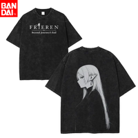 Vintage Washed Frieren Beyond Journey's End T Shirt Men Women Oversized Short Sleeve T-Shirts AnimeTees Streetwear Harajuku Tops