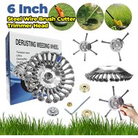 6 Inch Steel Wire Brush Cutter Trimmer Head Weed Eater Head Weeds Blade Cutter for Moss Grass Rust Removal