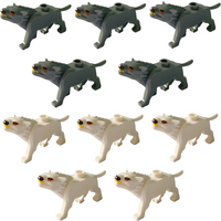 5PCS Wolves Building Blocks Set DIY Toys Dark Grey White Wolf Scene Decoration Animal City Bricks Toys for Birthday Gifts