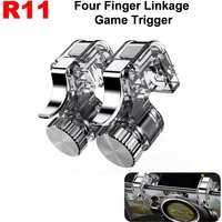 R11 Mobile Phone PUBG Game Trigger 4 Finger Aim Shooting Free Fire L1R1 Gamepad Joystick Controller for IPhone Android Universal