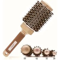 4 Sizes Curling Hair Comb Heat Conductive Aluminum Barrel Volumizing Curling Styling Brush with Air Vent Boar Bristle Hair Brush