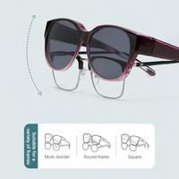 1Pieces Vintage Large Frame Sunglasses Cover Over Myopia Prescription Glasses Portable Men Women Mountaineering Glasses