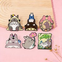 6pcs Cute Cat Enamel Pins Set Anime Movie Brooches for Backpacks Hat Lapel Pins Badges for Fans Gifts Cosplay Accessories Toy