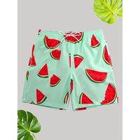 3D Watermelon Print Sport Quickdry Breathable Men Kid Outdoor Street Casual Vacation Comfortable Parent-child Shorts Beach Pants