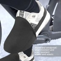 AliExpress NONE 1/2pair Winter Cycling Shoe Covers Waterproof Windproof Half-Palm Toe Protector MTB/Road Bike Warm Anti-Slip Overshoe