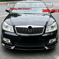 For Skoda Octavia MK2.5 2008 To 2012 Accessories Front Bumper Lip Chin Spoiler Splitter Diffuser ABS Gloss Black Body Kit Tuning
