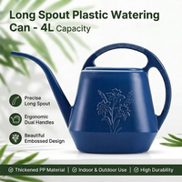 Factory Wholesale 4L Plastic Garden Watering Can with Long Spout for Home Plant Care