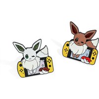 2 Pcs Cartoon Elf Brooch Creative Game Console Eevee Enamel Pin Metal Badge Jewelry Clothing Backpack Accessories Gift