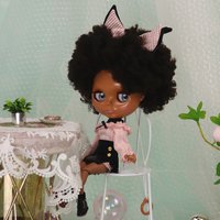 ICY DBS Blyth doll Afro hair Silver Rainbow Hair JOINT body Black skin 1/6 BJD Anime Girl Gift Ob24