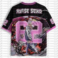 2026 New Dan Da Dan American Football Jersey, Anime Ayase Seiko 22 3D Printed Unisex Rugby Shirt Sleeve Casual T-Shirt,