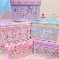 Cartoon Storage Box with Lid Cute Clothes Toys Large Capacity Foldable Household Storage Case Home Bedroom Closet Organizer Room