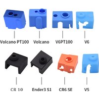 3/5/10pcs Hotend Silicone Socks for E3d V6 V5 Volcano PT100 Ender3 S1 CR10 MK8 CR6 SE 3d Printer Silicone Sleeves for Heat Block