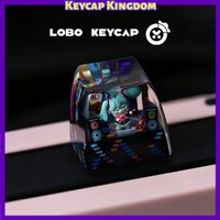 Cyber Miku-Style Vocal Girl Mechanical Keyboard Epoxy Resin Custom Artisan Keycap PC Gaming Keyboard Point Keycap Collect Gift