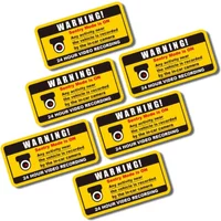 6PCS Video Recording Warning Stickers Waterproof Vinyl Decals Interior Paste Visible Outside for Car Window Security Decor