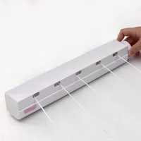 5 Line Retractable Clothes Airer Washing Line 3.7M Laundry Wall Mount Dryer Hanger Clothesline Outdoor Washing Line Drying Rack