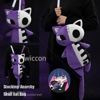 Anime Stocking·Anarchy Skull Cat Bag Backpack Bags Crossbody Single-Shoulder Bag Original Handmade Roleplay Prop Women Halloween