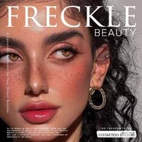 American Hot Girl Face Sticker Sexy Brown Freckle Fake Tattoo for Woman Party Beauty Makeup Facial Waterproof Temporary Tattoos