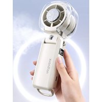 NEW Portable Handheld Fan 3-in-1 Ice Cooling Mist Spray Fan Rechargeable Mini Fan with LED Display 199 Speeds for Outdoor Travel