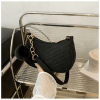New Spring and Summer Fashion Shoulder Bag, Decorated with Solid Color Pom-Poms, Fresh Felt Underarm Bag with Embossed Design, Trendy Small Square Bag, Suitable for Valentine's Day, Mother's Day,