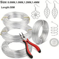 Aluminum Wire 0.8mm 1mm 1.2mm 1.4mm Golds Plated Bendable Flexible Craft Metal Wire for Jewelry Making Beading Floral
