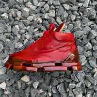Original Design Customized Real Picture Men Thick Sole Catwalk Platform Dissolve Sole Lace Up Real Leather Boots