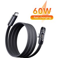 Elbow Type C to Type C Cable C to C PD 60W Fast Charging Cable for iPhone 17 16 15 PRO MAX Plus Huawei Samsung Xiaomi Data Cable
