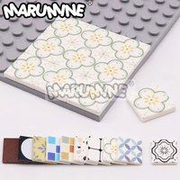 Marumine 30PCS 2x2 Printed Tile Bricks MOC Building Blocks DIY Creative Assembly Parts Construction Model Home Desktop Decor Toy