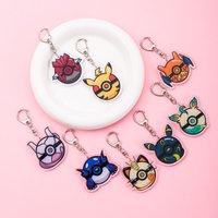 1/20Pcs Pokémon Ball Pikachu Bulbasau Acrylic Car Keychain Cute Backpack Pendant Bag Charms Accessories Decoration Holiday Gifts