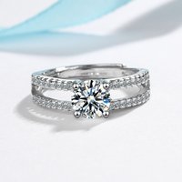 New 925 Sterling Silver 1ct Moissanite Ring Simple for Women Wedding Luxury Jewelry Engagement Charm Party Fashion High Quality
