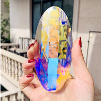 120mm Oval AB Crystal Egg Large Rainbow Prism Faceted Aurora Borealis Glass Pendant Window Hanging Home Decor Gift Display