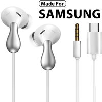 USB-C Wired Earphone For Samsung Galaxy S25 S24 S23 S22+ Ultra Type-C Headphone A54 A53 A52 A35 Note20 3.5mm Jack Earbud Headset