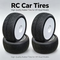 Yufung 4PCS 35a medium Shore 1/8 RC 17mm Hex Buggy Pin Tires with Sponge Inserts for Hard Pack Clay Dirt Off Road Racing