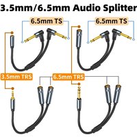 Stereo 3.5mm 1/8 TRS To Dual 6.5mm Y Splitter 6.35mm to 2x6.35mm Jack Adapter Audio Extension Cable for Amplifier Speaker Mixer