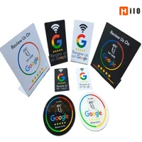 Hilo 13,56 MHz programmierbare Google Review Card NFC-Stationstisch NFC Google Reviews Display Biegekarte stehende Markenhalterung