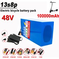 100%New Original 48V 100Ah 13s8p Lithium Battery Pack 48v 100000mAh 2000W Citycoco Motorized Scooter Batteries Built in 30A BMS