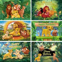 Lion King Simba Birthday Backdrop Tropical Jungle Child Birthday Party Background Decor Baby Shower Custom Banner Party Supplies