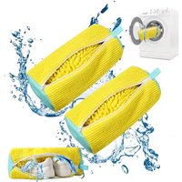 2PCS Chenille Shoe Laundry Bags Non-Abrasive Washing Machine Shoe Protector Bags for Sneakers Travel Storage Thickened Mesh Zipp