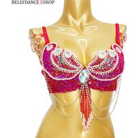 Wholesale New Belly Dance Costume Beading Sequin Bra Belly Dancing Clothes Sexy Night Party Dance Bellydance Top BRA Outfit Wear