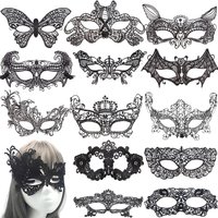 Women Gothic Lace Mask Cosplay Halloween Party Carnival Sexy Lady Costumes Half Face Animal Role Playing Masques For Girls