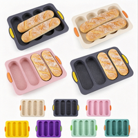 4-Cavity Baguette Silicone Mold Non-Stick Baking Pan Bread Oven Cake Mold Baking Tools