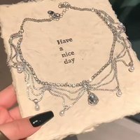 Luxury Water Drop Crystal Choker Necklaces for Women Geometric Pearl Necklaces Wedding Banquet Jewelry