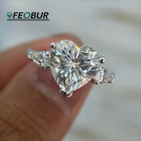 12/3/4CT Heart Shaped Moissanite Ring for Women S925 Sterling Silver Diamond Engagement Ring Certified High Quality Jewelry Gift