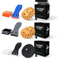 FOSHIO Decal Remover Eraser Wheel Tool Kit 20/25MM Thick Pneumatic Rubber Disc Car Sticker Cleaning Scraper With Plastic Blades