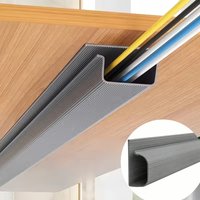 1PC Self adhesive Under Desk Cable Management Tray PVC Power wire hider Strip Cord Holder No Drilling wire Organizer